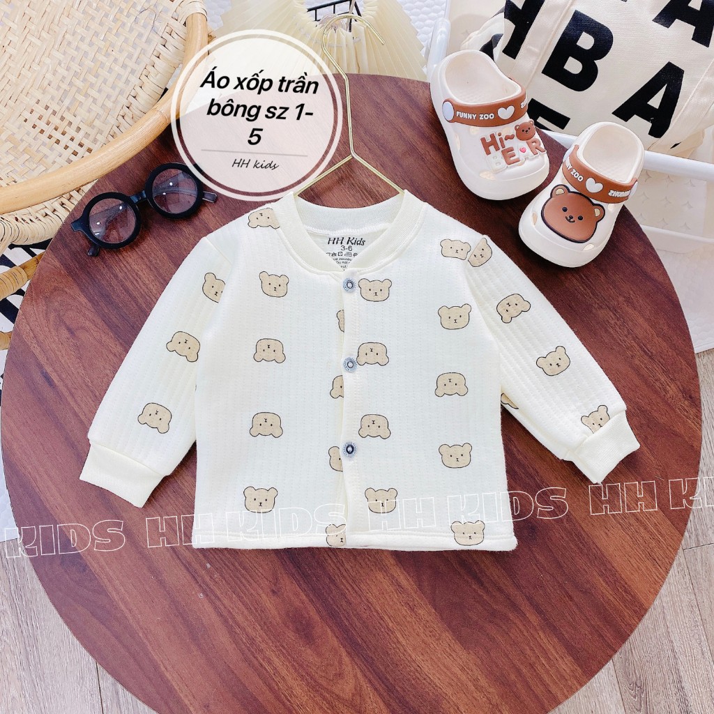 Áo khoác trần bông xuất Hàn cho bé trai, bé gái, áo khoác sơ sinh cho bé  3-10kg