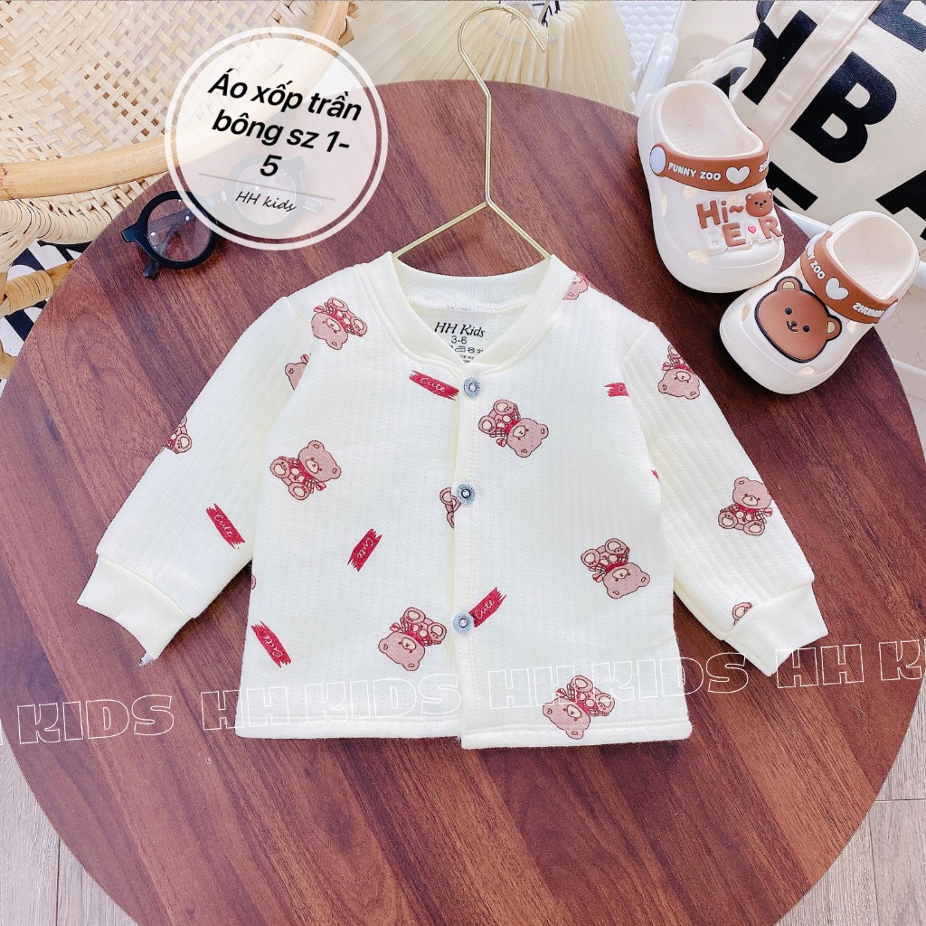 Áo khoác trần bông xuất Hàn cho bé trai, bé gái, áo khoác sơ sinh cho bé  3-10kg