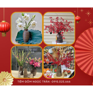 Bình gốm , lọ hoa gốm cắm hoa tết-gốm sứ Bát Tràng-gốm sứ Decor-tiệm gốm Ngọc Trân