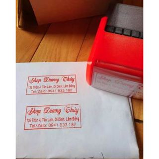 Con Dấu Liền Mực ” Dấu 3 đến 4 dòng" khắc theo yêu cầu (kích thước 22*58mm) HOẢ TỐC