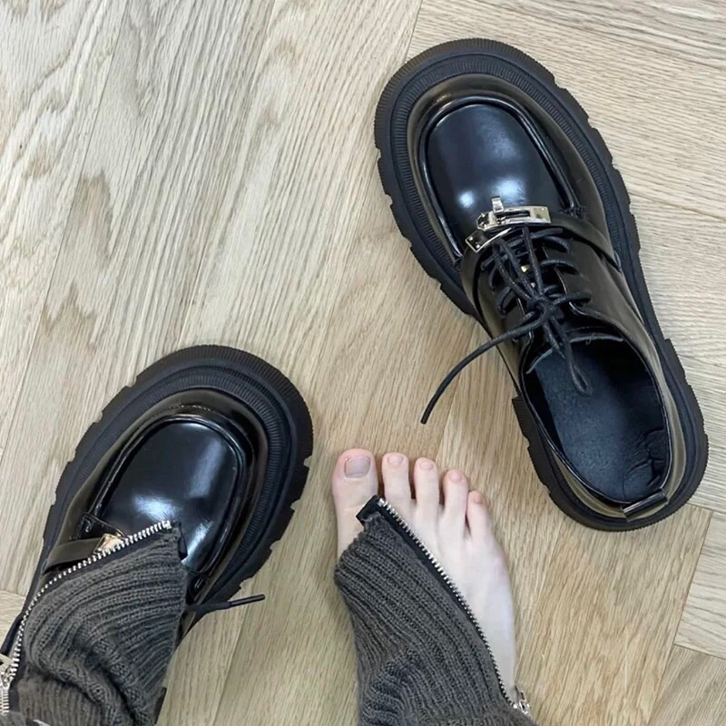 Giày Oxford nữ cổ thấp buộc dây mác khoá xoay thời trang cao cấp