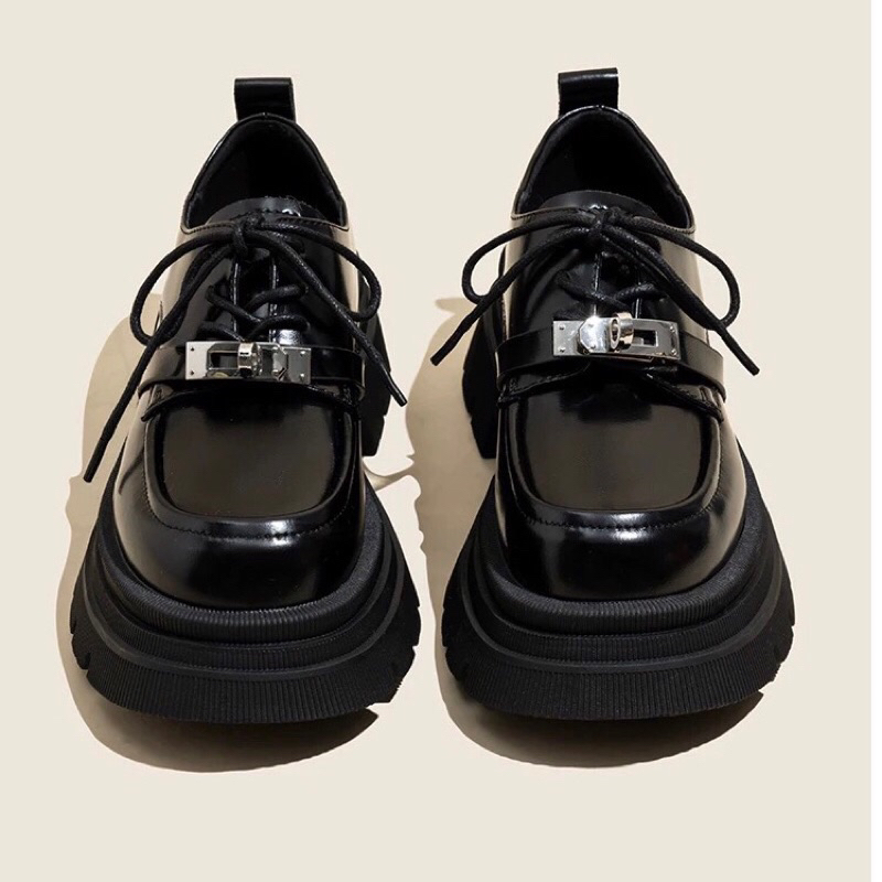 Giày Oxford nữ cổ thấp buộc dây mác khoá xoay thời trang cao cấp