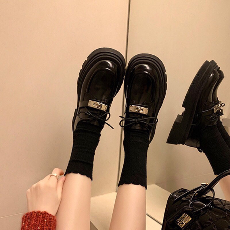 Giày Oxford nữ cổ thấp buộc dây mác khoá xoay thời trang cao cấp