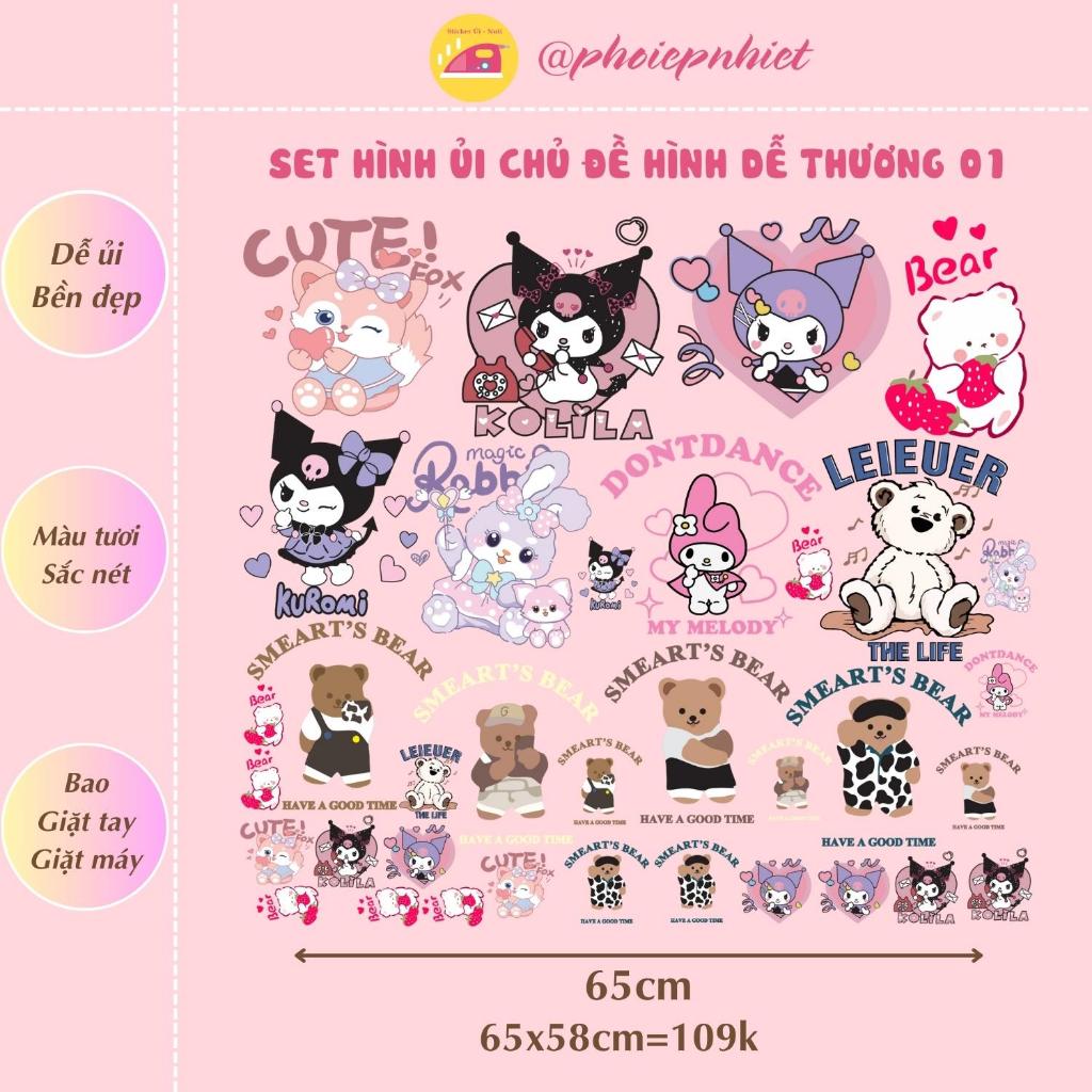 Combo hình ủi, ép nhiệt chủ đề hình hot dễ thương 01