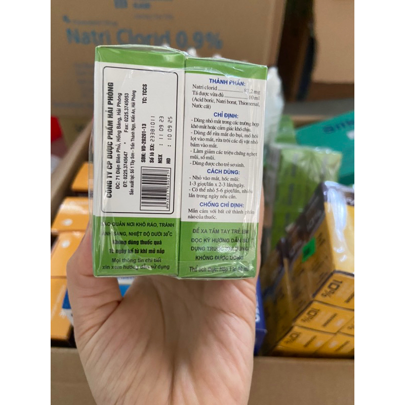 Combo nước muối nhỏ mắt, mũi Natriclorid0,9% HAPHARCO