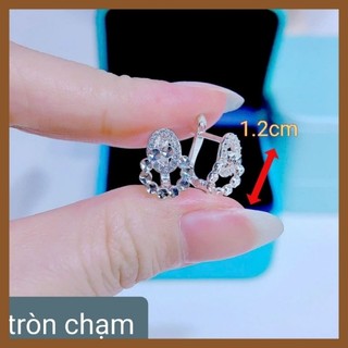 Bông tai nữ khoen bạc nguyên chất mẫu tròn đẹp bền rẻ