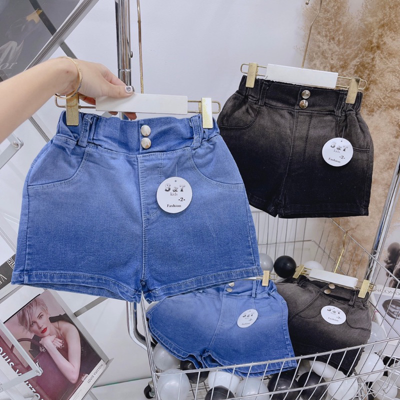Quần sooc jeans hách dáng siêu xinh dàng cho bé gái 12-30kg