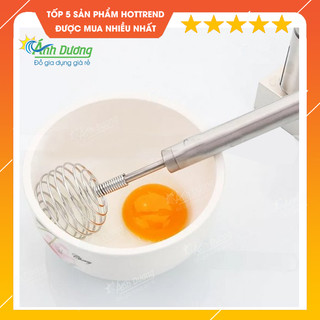 Dụng cụ đánh trứng inox lò xo cầm tay không gỉ