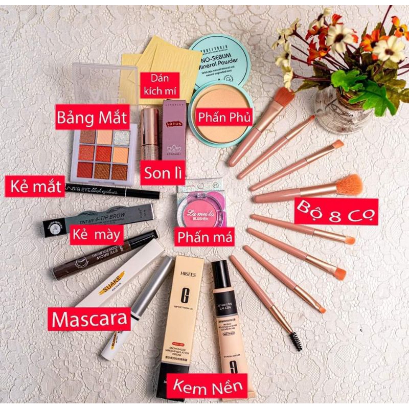 Combo 10 son lộn xộn 10 cây 10 màu khác nhau chất son kem lì mịn