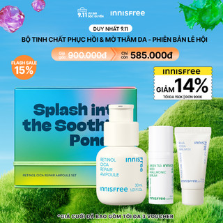 HOLIDAY SET- Bộ Tinh chất dưỡng phục hồi da INNISFREE Retinol Cica Repair Ampoule phiên bản lễ hội