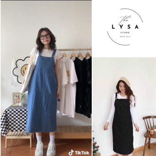 Váy đầm yếm bò jeans 2 dây nữ dáng dài chữ A phong cách ulzzang trẻ trung Hàn Quốc Lysa store Y 02