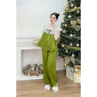 Bộ lụa phối ren mặc nhà cực xinh