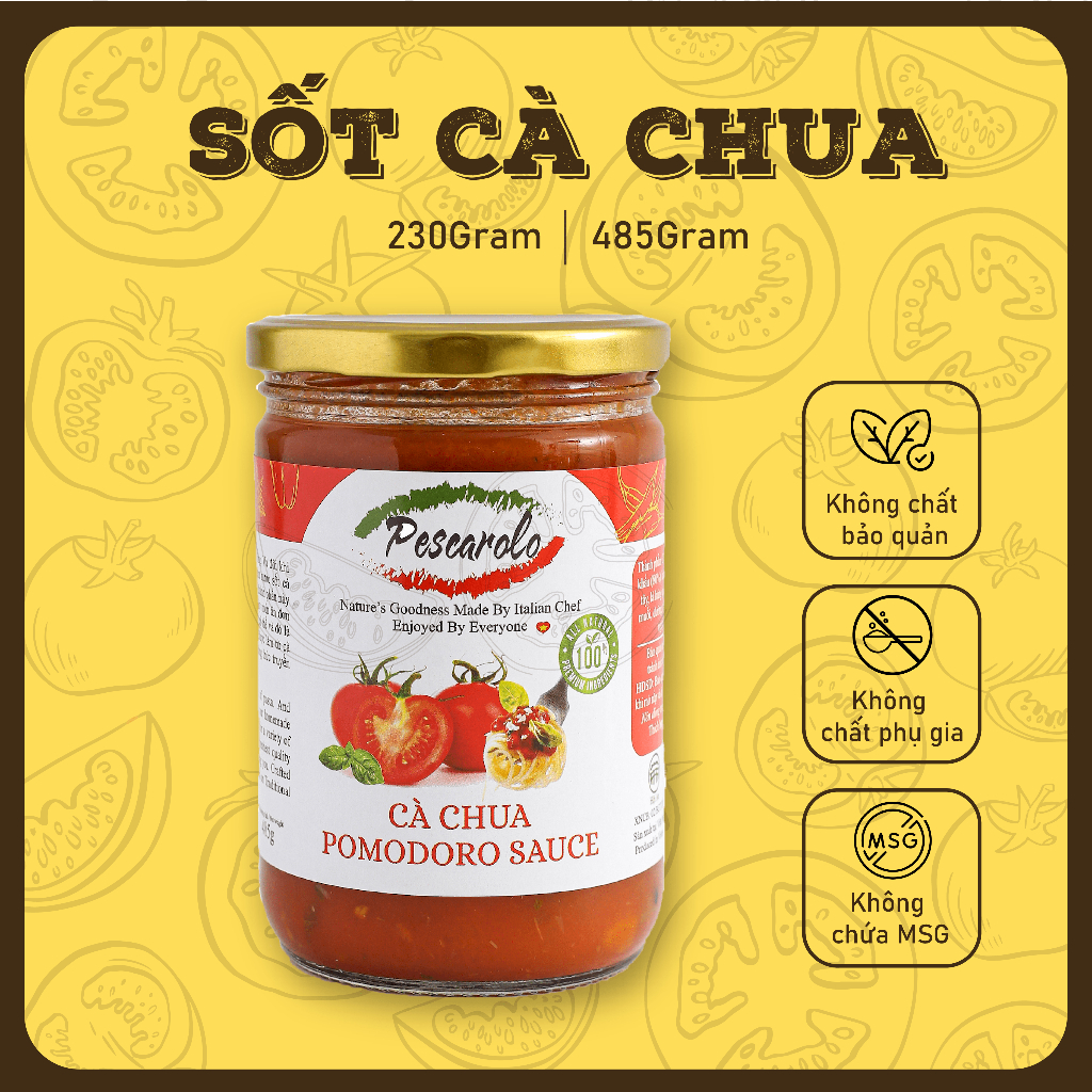Sốt Cà Chua Rau Củ Pomodoro Sauce Tự Nhiên, Thơm Ngon, Đậm Đà, Sốt Pizza, Sốt Mì Ý - Spoon It Up