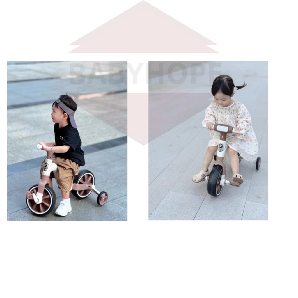 Xe đạp ba bánh cho bé kiêm xe chòi chân 2 - 6 tuổi HAPPY BABY có nhạc và đèn