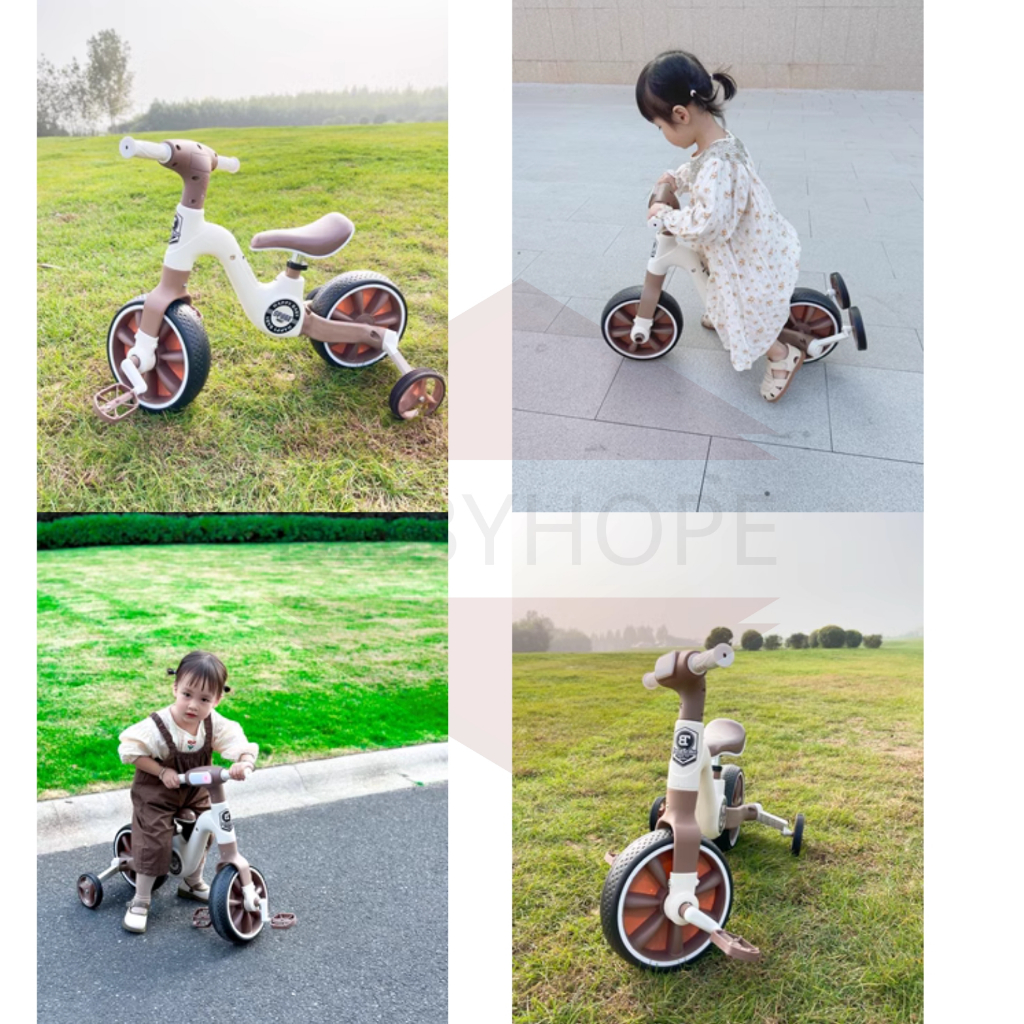 Xe đạp ba bánh cho bé kiêm xe chòi chân 2 - 6 tuổi HAPPY BABY có nhạc và đèn