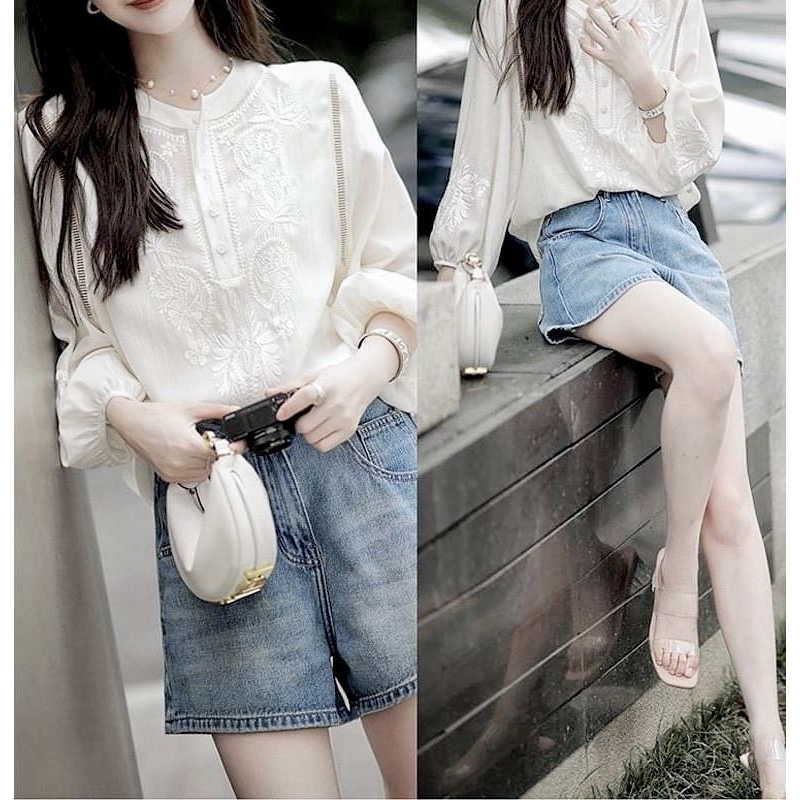 Áo sơ mi thêu dư xịn.