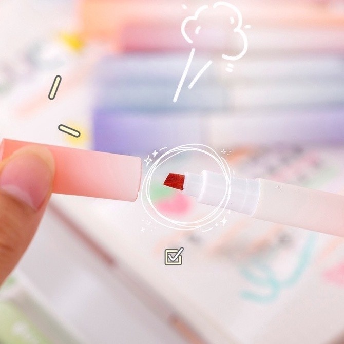 Bút Đánh Dấu Hightlight Pastel Nhớ Dòng Set Hộp 4 Màu VPHL8