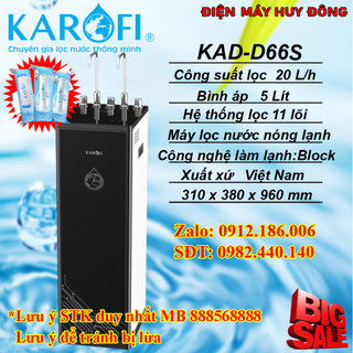 Máy lọc nước ro nóng lạnh karofi kad-d66s 11 lõi - hàng chính hãng