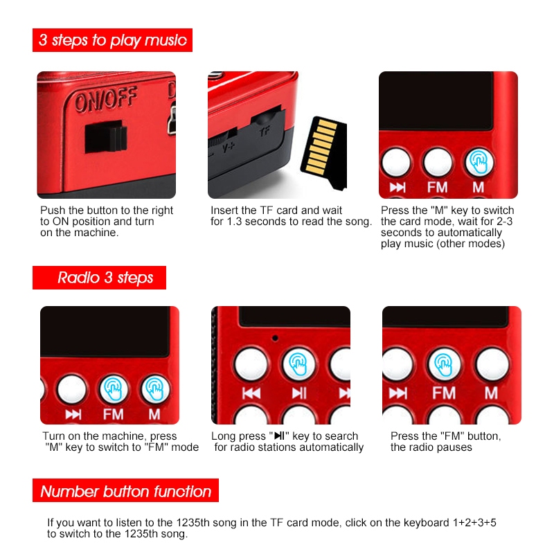 Radio mini nghe đài, nghe nhạc thẻ nhớ, USB, nghe kinh phật