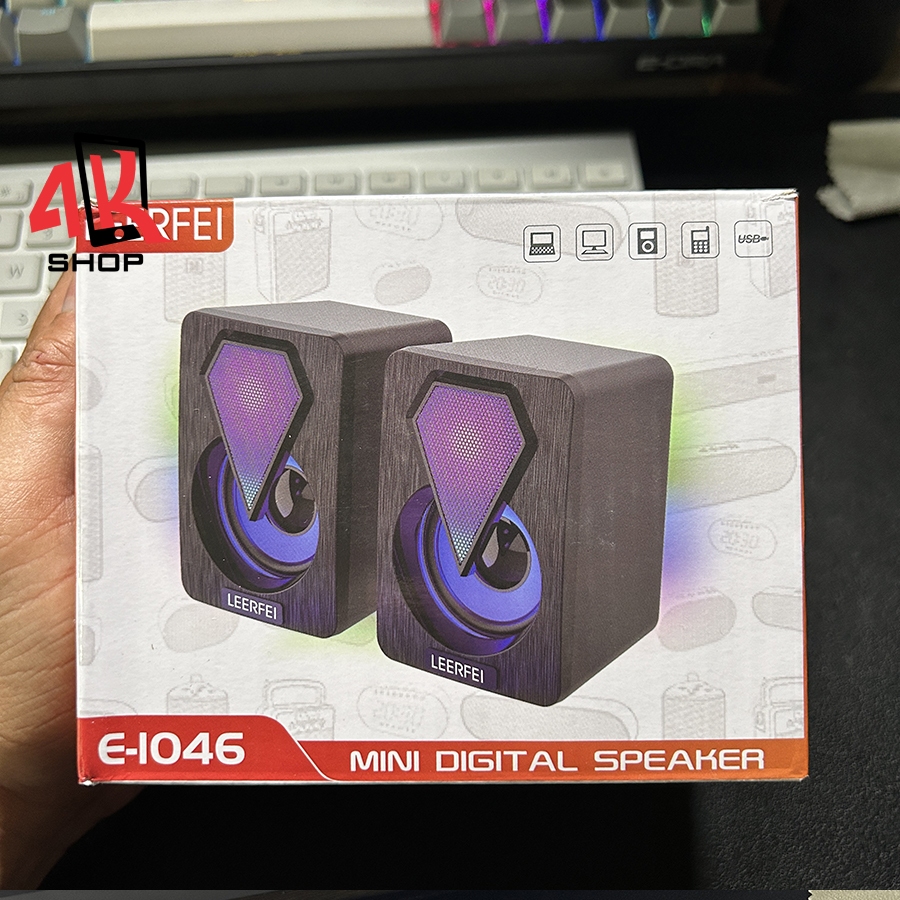 Loa nghe nhạc cho máy tính laptop cổng jack 3.5mm có đèn led RGB âm thanh hay 2 loa bass âm thanh loa lớn