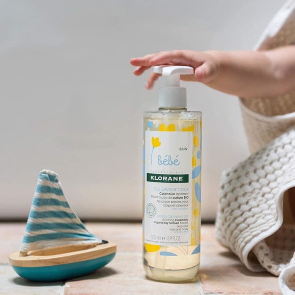 Set 2 Chai Gel Tắm Gội Sơ Sinh Klorane Cao Cấp Hương Hoa Cúc Dịu Nhẹ, Nhập Khẩu từ Pháp