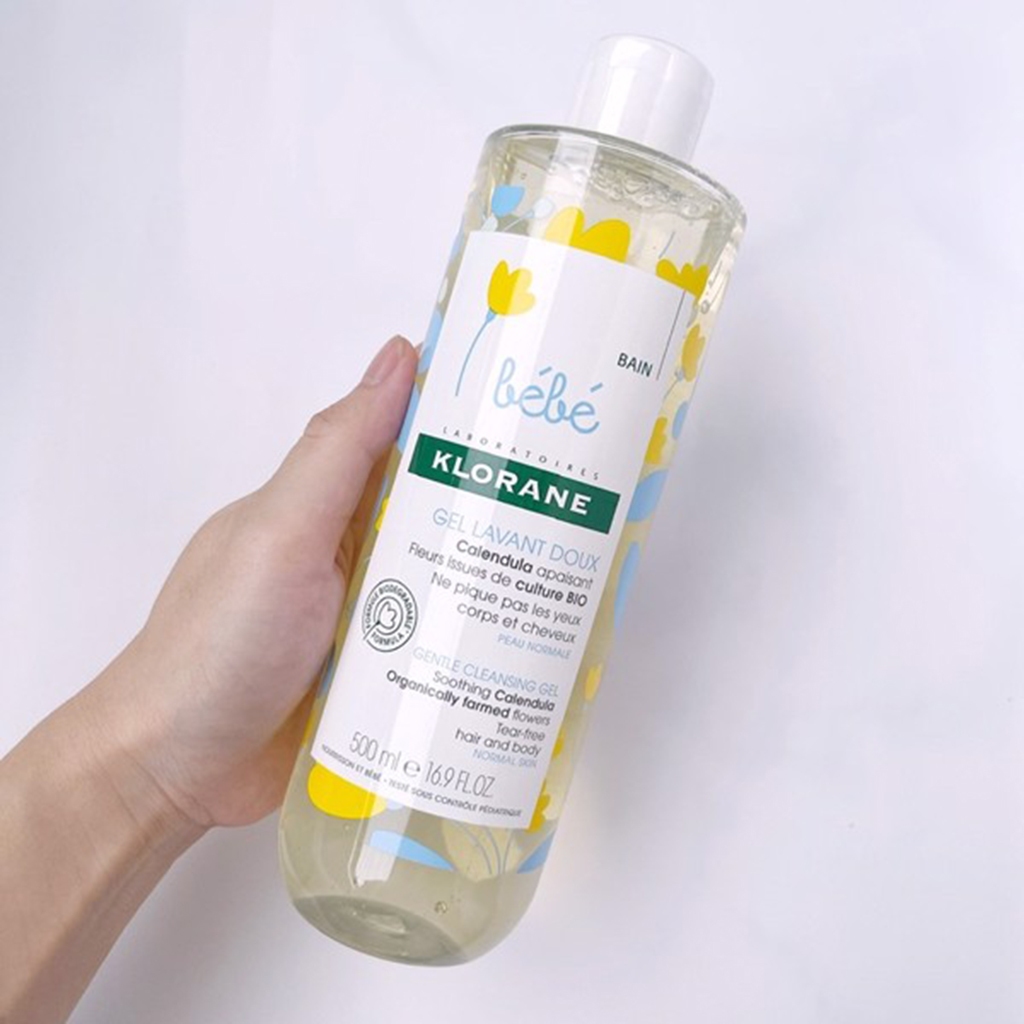 Set 2 Chai Gel Tắm Gội Sơ Sinh Klorane Cao Cấp Hương Hoa Cúc Dịu Nhẹ, Nhập Khẩu từ Pháp