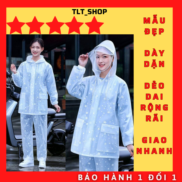 Bộ Áo Mưa TUYẾT Đi Xe Máy Trong Suốt Thời Trang, Chống Thấm Nước .ĐTCA