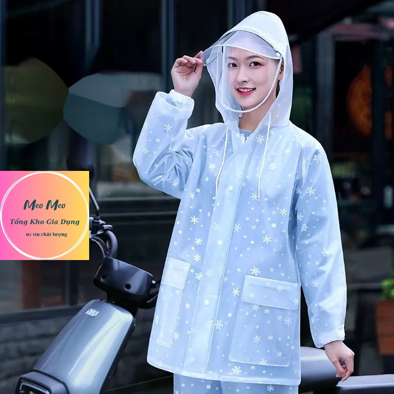 Bộ Áo Mưa TUYẾT Đi Xe Máy Trong Suốt Thời Trang, Chống Thấm Nước .ĐTCA