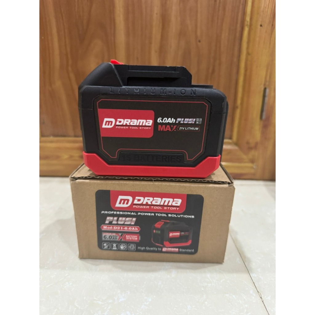 Pin DRAMA Plus 15 cell Mạch 6 mosfed, Cell pin 2000mah, Có đèn báo pin, Chân phổ thông 4cm