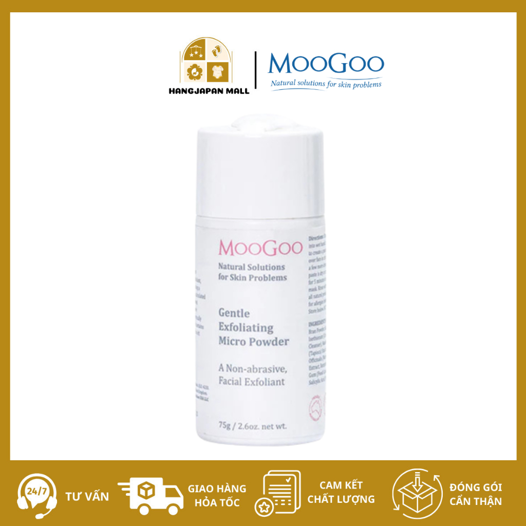Bột Tẩy Tế Bào Chết cám gạo và đất sét Moogoo 75g