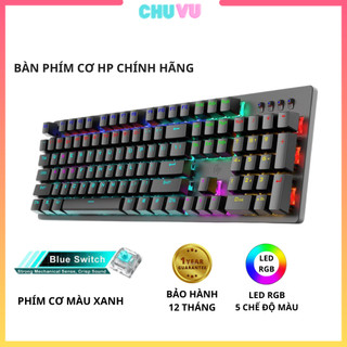 Bàn phím cơ gaming HP K100 Blue switch - LED RGB nhiều chế độ LED xuyên phím chuyển đổi tuyệt đẹp 