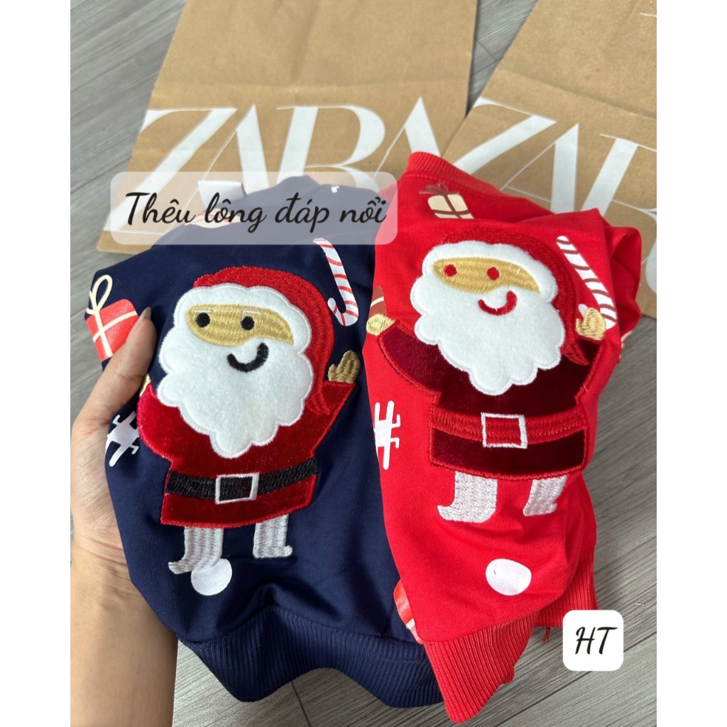 SET 2 ÁO NOEL THÊU LÔNG ĐÁP NỔI