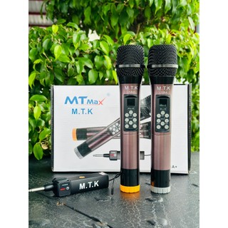 Micro đa năng MTK hát karaoke không dây phù hợp mọi loa kéo, bắt âm tốt, chỉnh bass-treble-echo trên thân mic sóng xa