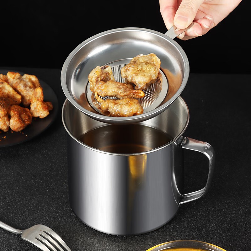 Bình Đựng Dầu Ăn Inox Có Lưới Lọc 1200ml - Ca Lọc Cặn Dầu Ăn Cao Cấp Chất Liệu Không Gỉ