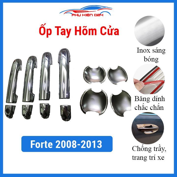 Ốp tay hõm cửa mạ Crom Kia Forte 2008-2009-2010-2011-2012-2013