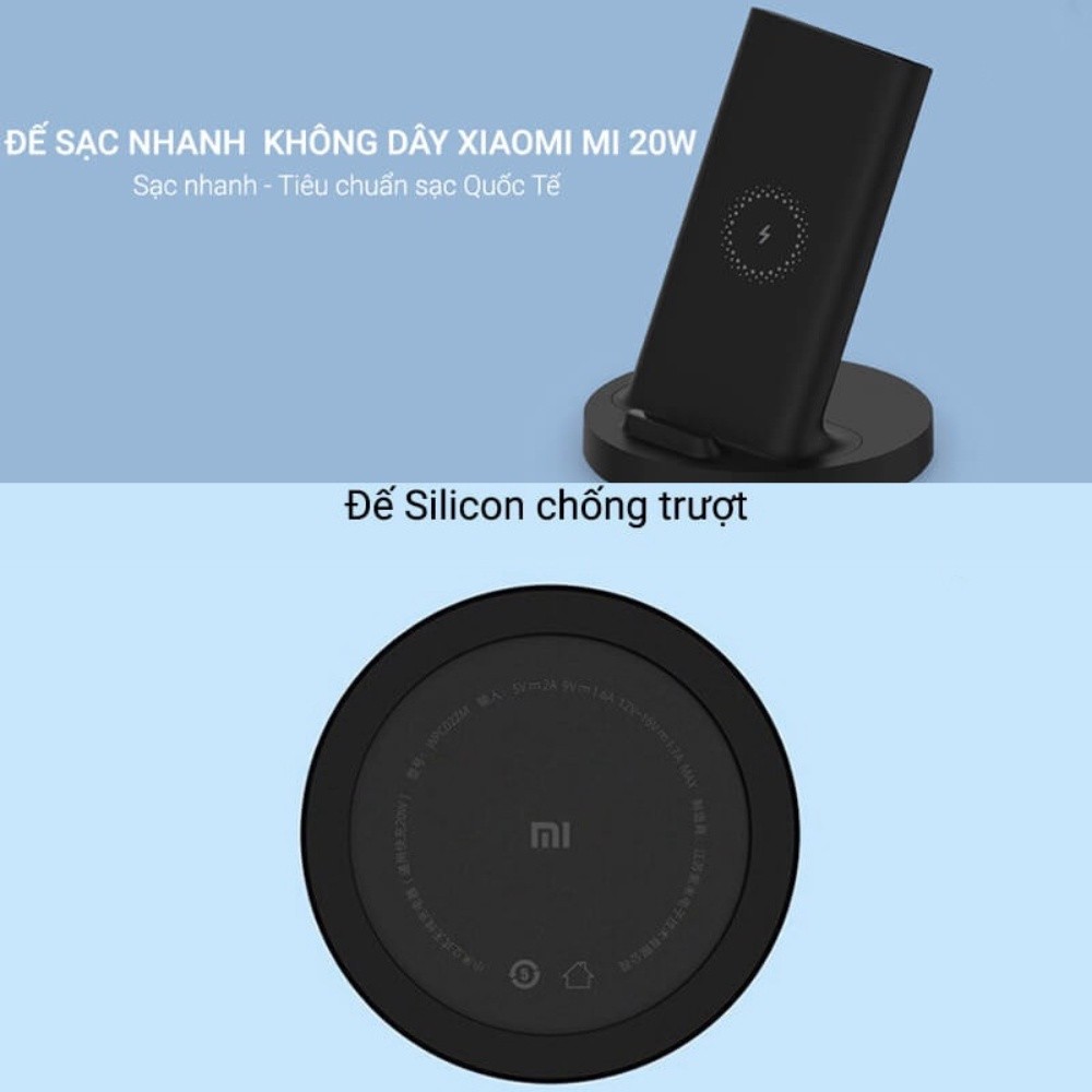 Đế sạc nhanh không dây Xiaomi WPC02ZM 20W tương thích nhiều thiết bị - Hàng chính hãng