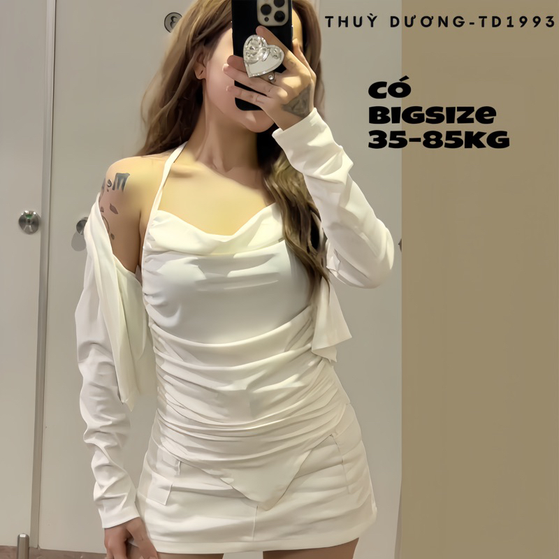 Set áo 2 chi tiết THUY DUONG - TD1993 set áo cổ đổ chéo gấu thun gân tăm lạnh