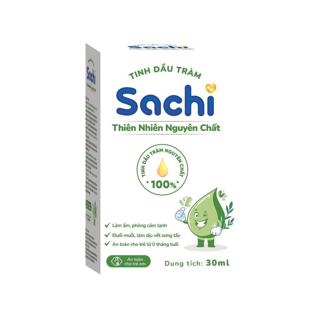 Tinh Dầu Tràm Nguyên Chất Sachi Giúp Làm Ấm Cơ Thể, Giảm Chướng Bụng, Đầy Hơi, An Toàn Cho Trẻ Nhỏ 30ml