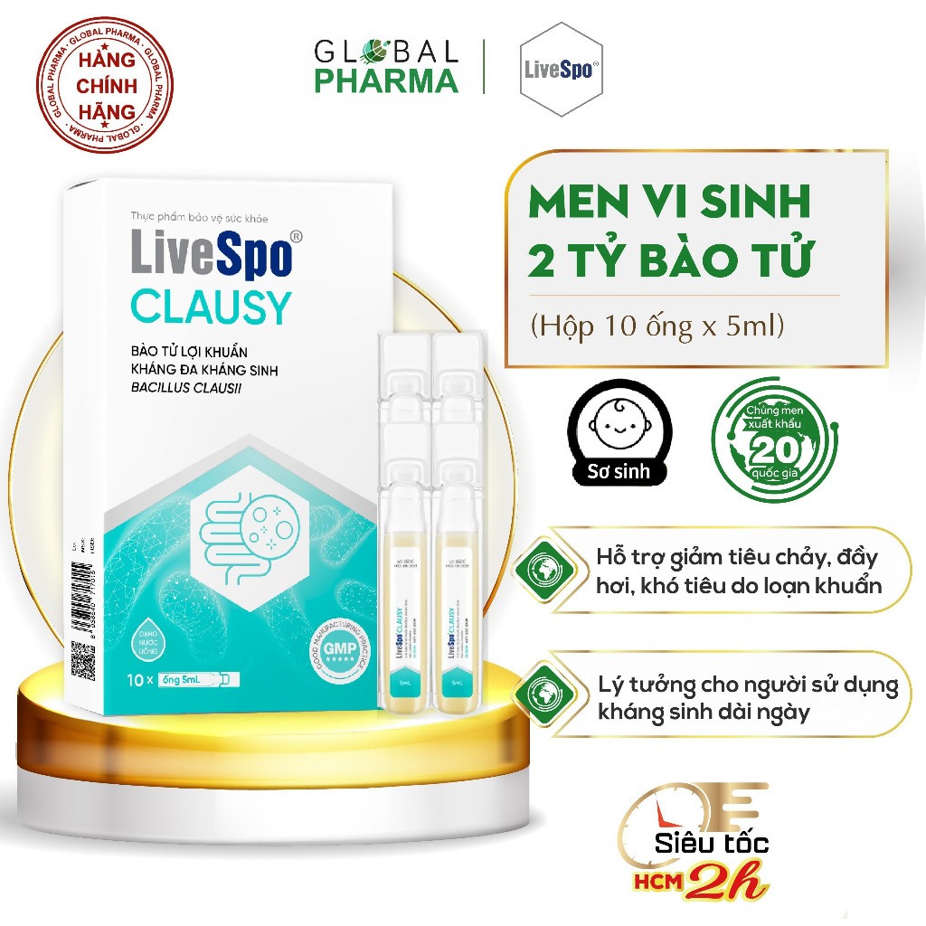 Men vi sinh Livespo Clausy - Hỗ trợ tiêu hoá, giảm đầy hơi, khó tiêu