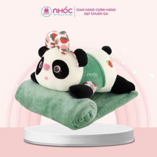 Gối mền Panda mặt áo lông mịn bông cao cấp - NHÓC