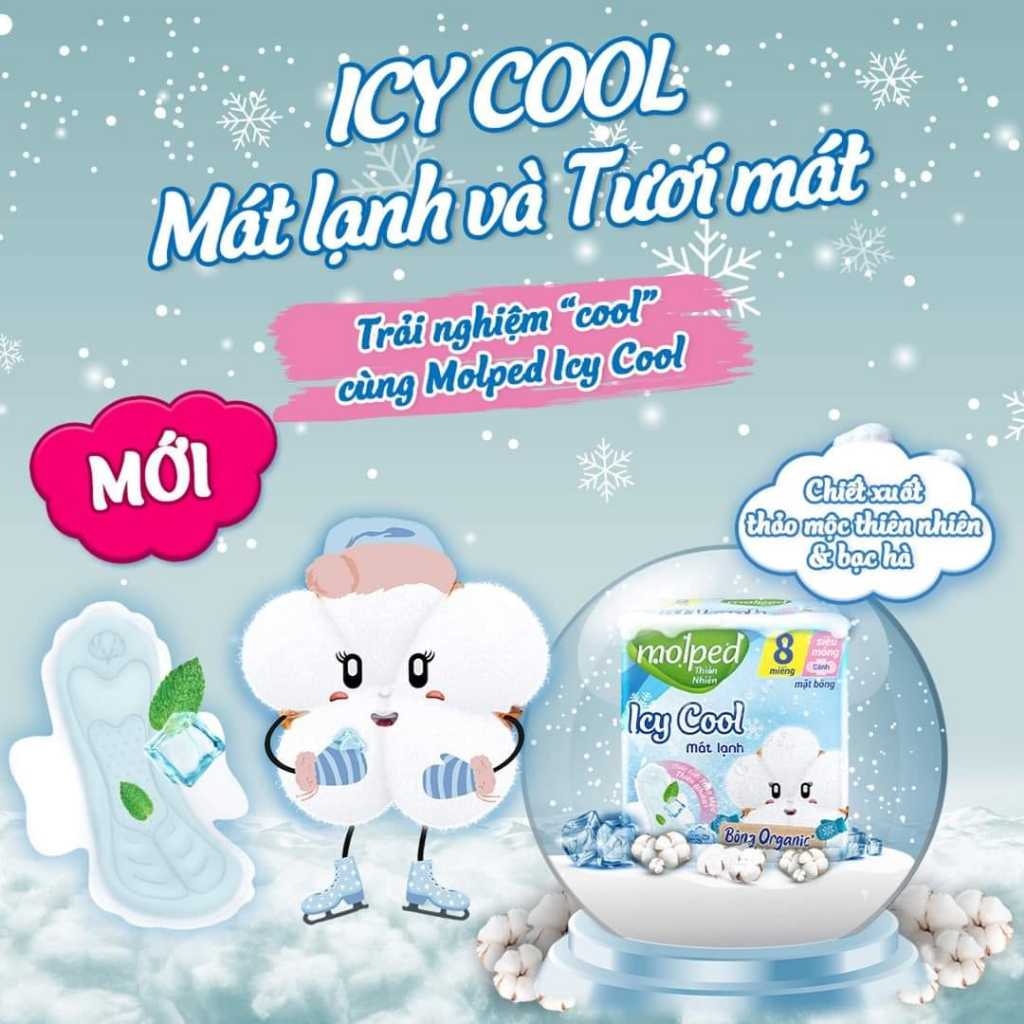 Băng vệ sinh Molped thiên nhiên bông organic tự nhiên ngày siêu mỏng mát lạnh cánh 8 miếng
