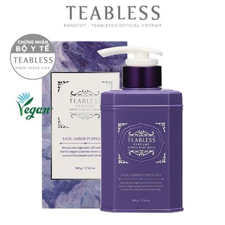 Sữa tắm nước hoa TEABLESS Sage Amber Purple Tea sữa tắm tẩy tế bào chết mild scrub 500g