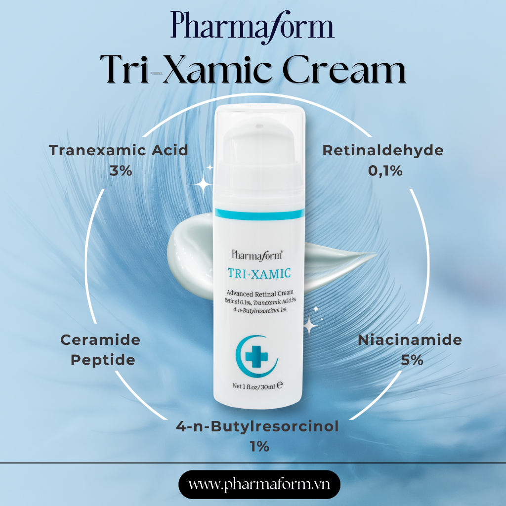 Kem dưỡng Chống lão hóa, làm sáng da, cải thiện thâm nám PHARMAFORM  Tri-Xamic Cream