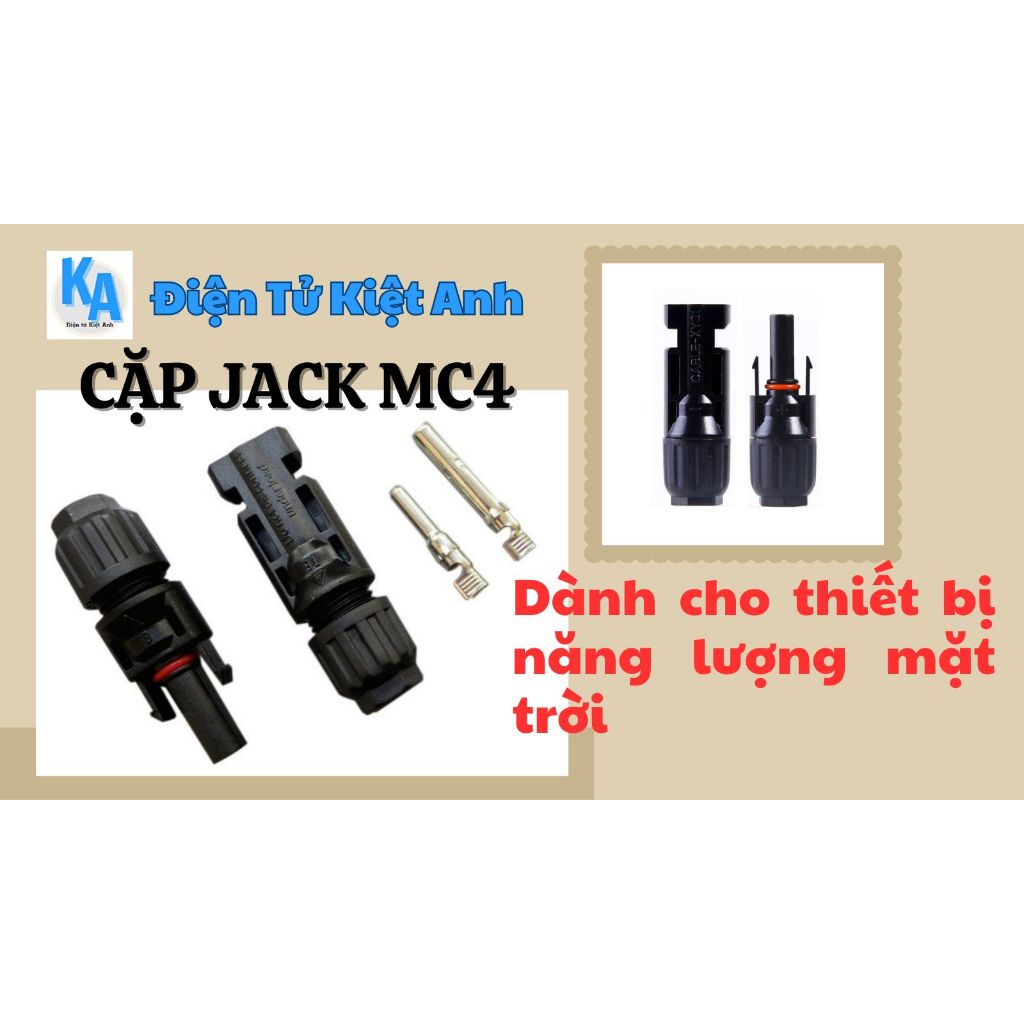 Cặp Jack MC4 Dành Cho Thiết Bị Năng Lượng Mặt Trời - MSP: MC4