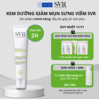 Kem Dưỡng SVR SEBIACLEAR Active Gel 40ml, Kem Dưỡng Da Dầu Mụn, Giúp Giảm Mụn & Loại Bỏ Dầu Cho Da