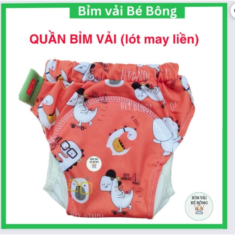 Quần Bỉm Vải Babu Nature (Kèm Lót), Có Vách Chống Tràn, Chống Thấm, Có Thể Giặt Được , Size M,L