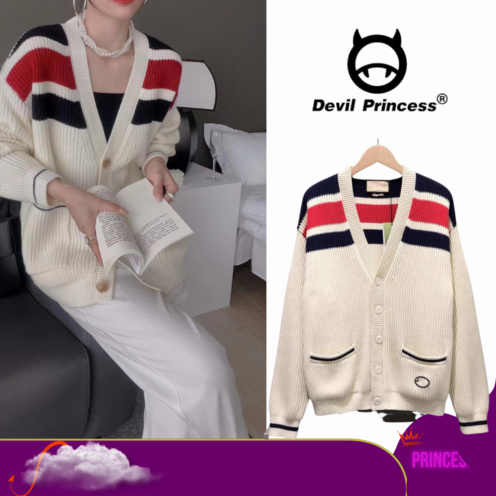 Áo khoác len nam nữ có túi trước nổi bật DELIZ cardigan mặc đôi hàng quảng châu Devil Princess