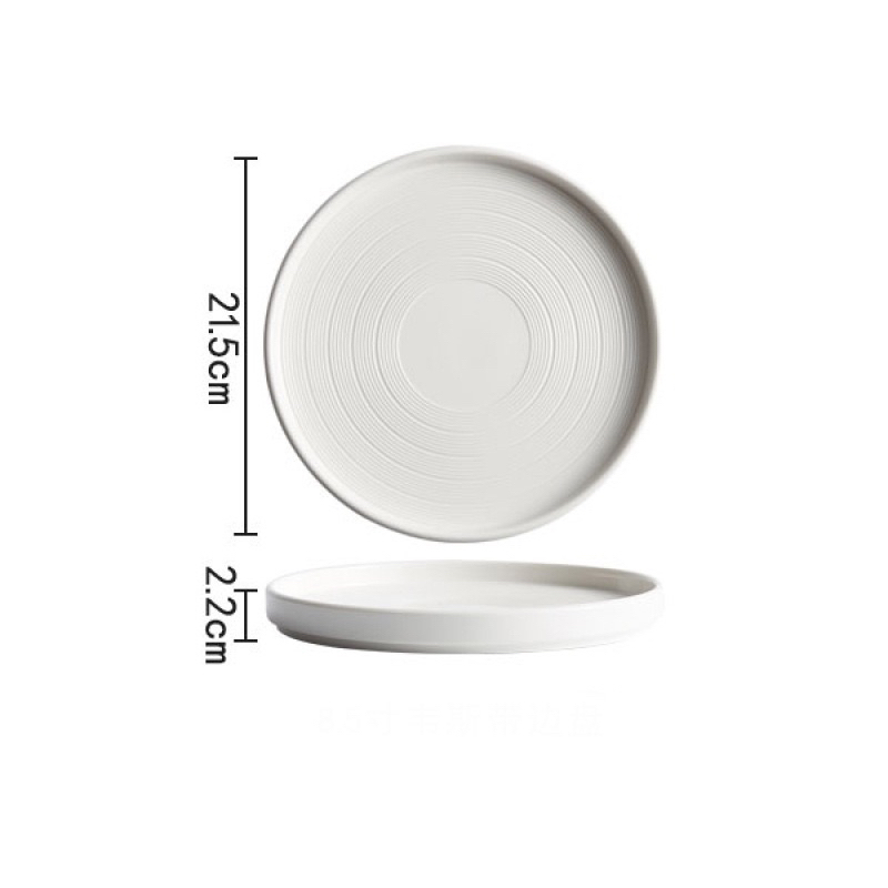 Đĩa Sứ tròn Vân xoáy thành cao Weiss , Dĩa sứ decor nhà hàng cao cấp