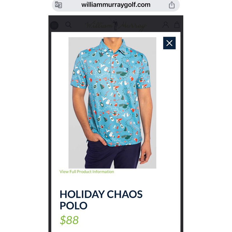 Áo golf wiliam murray icon giáng sinh - Chính hãng