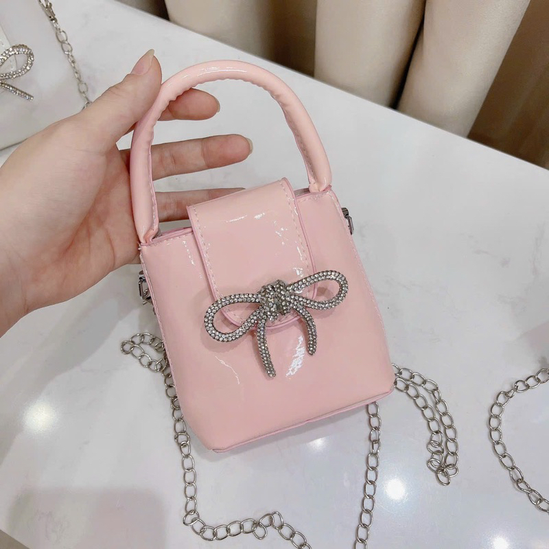 Túi quai tag nơ đính đá siu rẻ đẹp cute size13